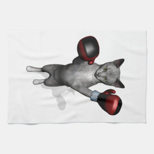 Boxer Cat Tea Towel
