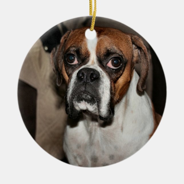 Boxer Ceramic Ornament (Front)
