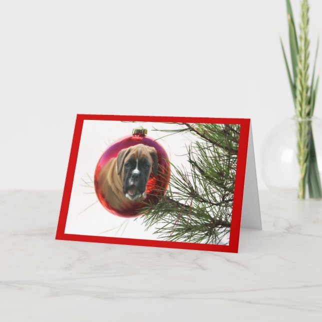 Boxer Christmas Card Ball (Front)