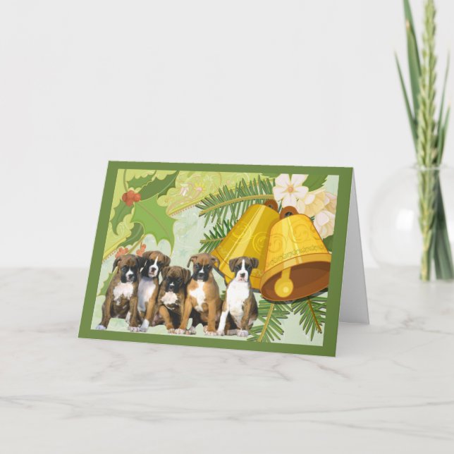 Boxer Christmas Card Bells (Front)
