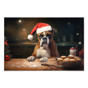 Boxer Christmas Cookies Festive Holiday Photo Print