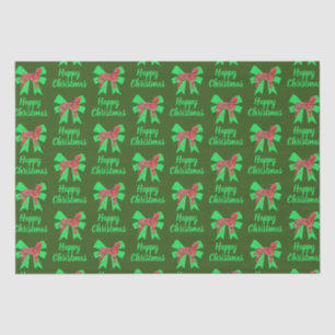 Boxer Christmas Dog & Green Bow Green Tissue Paper