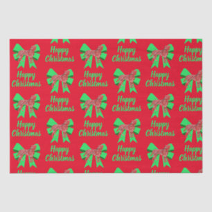 Boxer Christmas Dog & Green Bow Tissue Paper