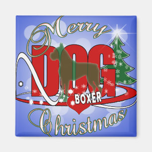 BOXER CHRISTMAS DOG MAGNET