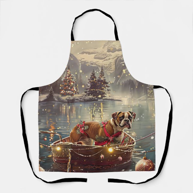 Boxer Christmas Festive Voyage Apron (Front)