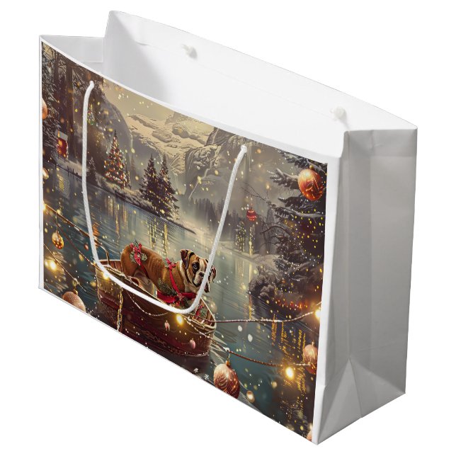 Boxer Christmas Festive Voyage Large Gift Bag (Front Angled)