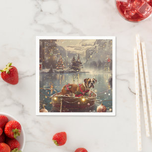 Boxer Christmas Festive Voyage Napkin