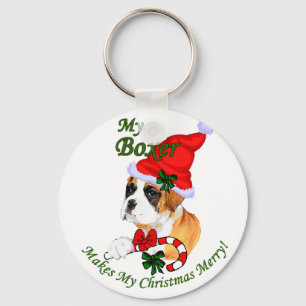 Boxer Christmas Gifts Key Ring
