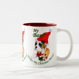 Boxer Christmas Gifts Two-Tone Coffee Mug