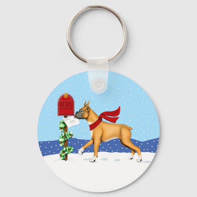Boxer Christmas Mail Key Ring (Front)