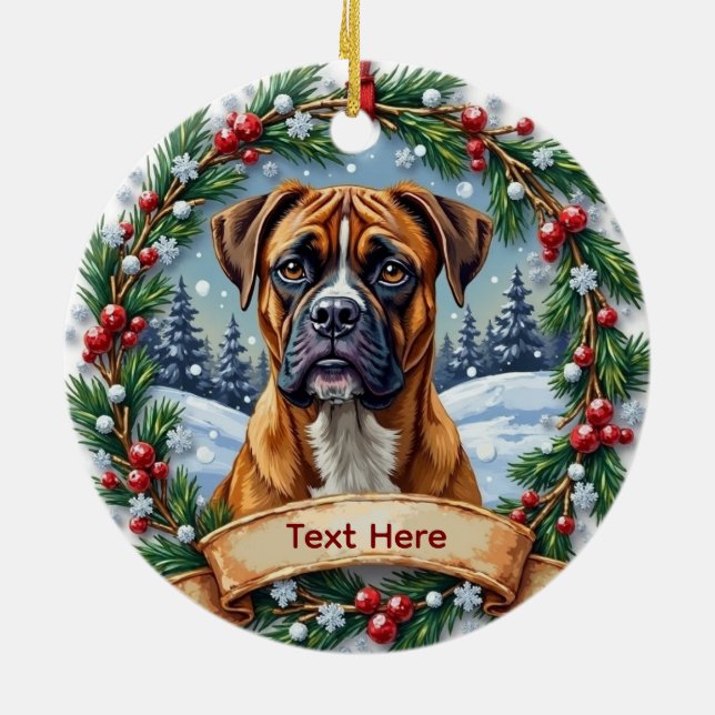 Boxer Christmas Ornament (Back)