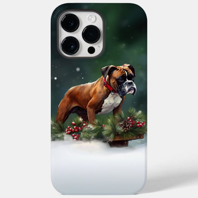 Boxer Christmas snow winter Case-Mate iPhone Case (Back)