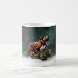 Boxer Christmas snow winter Coffee Mug