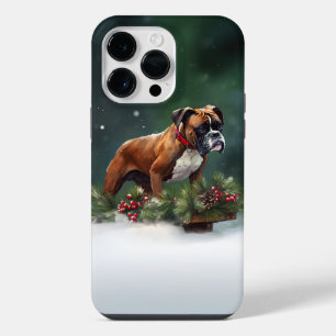 Boxer Christmas snow winter iPhone 14 Pro Max Case