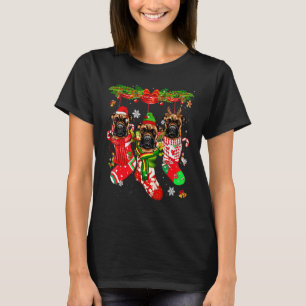 Boxer Christmas Socks Costume Merry Xmas T-Shirt