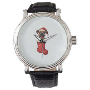 Boxer Christmas Stocking dog Watch