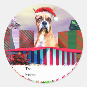 Boxer Christmas Surprise Gift Tags
