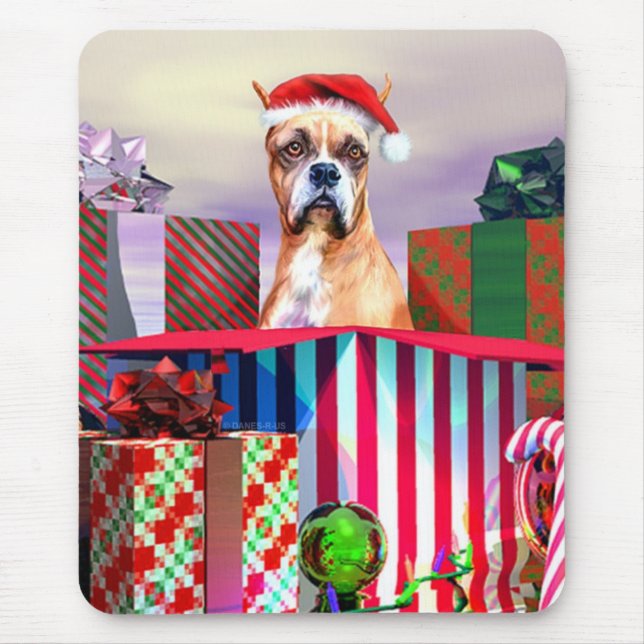 Boxer Christmas Surprise Mouse Pad (Front)