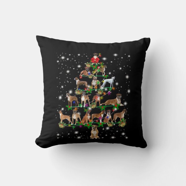 Boxer Christmas Tree Covered By Flashlight Cushion (Front)