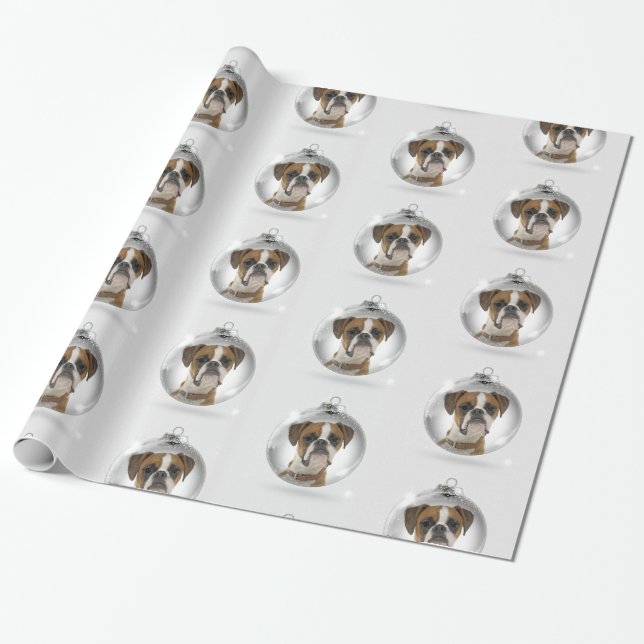Boxer Christmas Wrapping Paper (Unrolled)