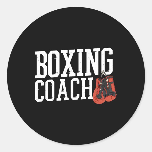Boxer Coach Boxing Coach  Classic Round Sticker (Front)