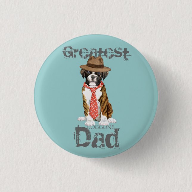 Boxer Dad 3 Cm Round Badge (Front)