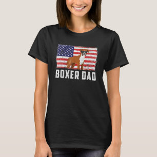 Boxer Dad American Flag 4th Of July Independence D T-Shirt