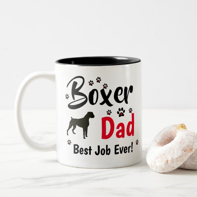 Boxer Dad - Boxer Dog GiftsGifts Two-Tone Coffee Mug (With Donut)