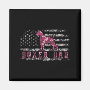 Boxer Dad Camo American Flag Camouflage USA Dog Magnet