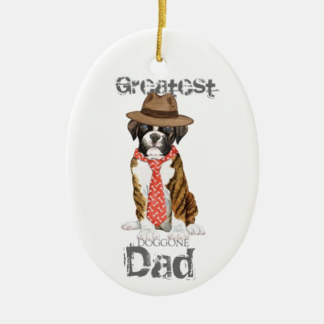 Boxer Dad Ceramic Ornament (Front)