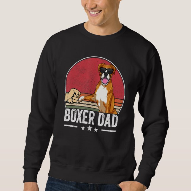Boxer Dad Dog Boxer Dog Apparel Retro Sunset For M Sweatshirt (Front)