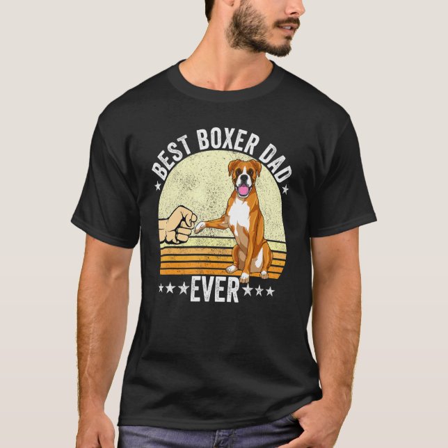 Boxer Dad Dog Boxer Dog Apparel Retro Sunset For M T-Shirt (Front)