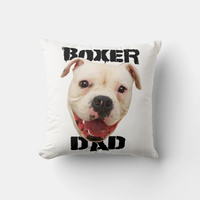 Boxer Dad Dog Cushion (Front)