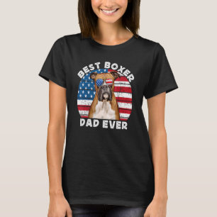 Boxer Dad For Men Boxer Dog Dad  Owner American Fl T-Shirt