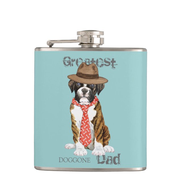 Boxer Dad Hip Flask (Front)