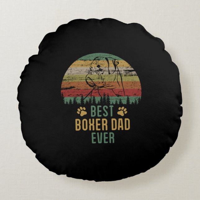 Boxer dad round cushion (Front)