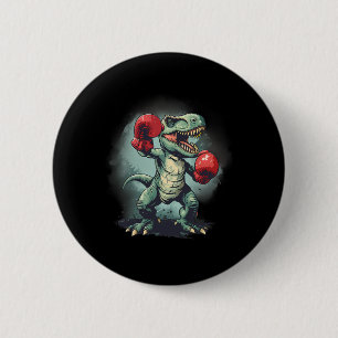 Boxer Dinosaur Boxing Dino Kickboxing T-rex Boxing 6 Cm Round Badge