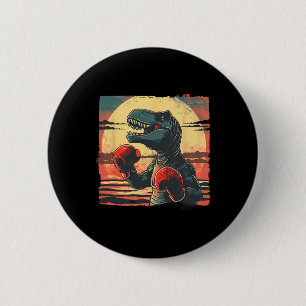 Boxer Dinosaur Boxing Dino Kickboxing T-rex Boxing 6 Cm Round Badge