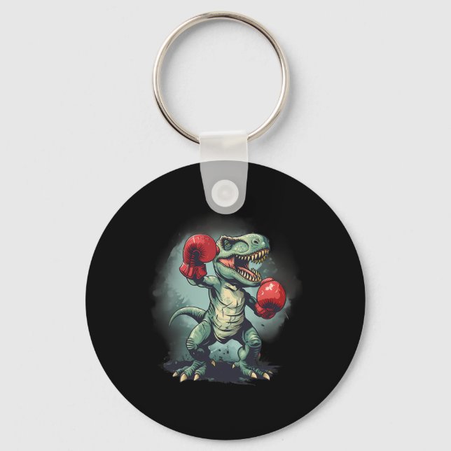 Boxer Dinosaur Boxing Dino Kickboxing T-rex Boxing Key Ring (Front)