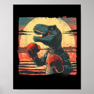 Boxer Dinosaur Boxing Dino Kickboxing T-rex Boxing Poster