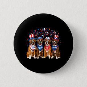 Boxer Dog 250 Years Aamerican 1776 2026 4th July 6 Cm Round Badge