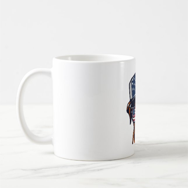 Boxer Dog 4th of July Coffee Mug (Left)