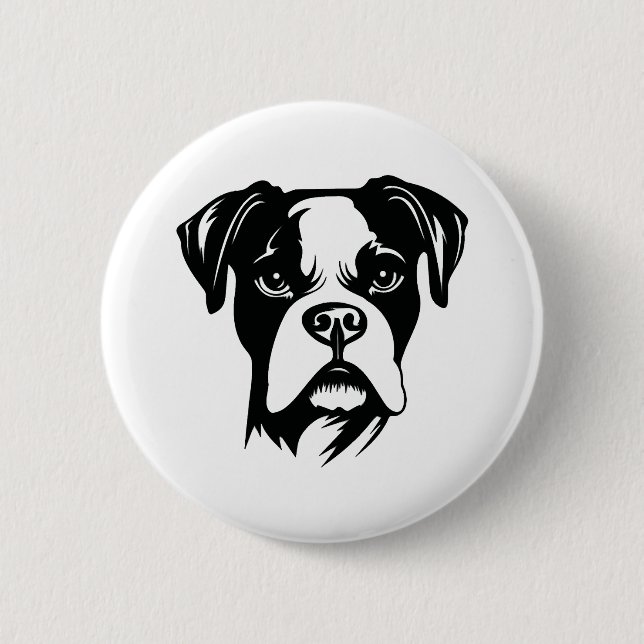 Boxer Dog 6 Cm Round Badge (Front)