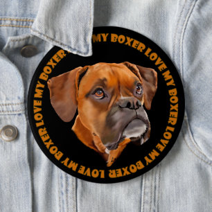 Boxer Dog 6 Cm Round Badge