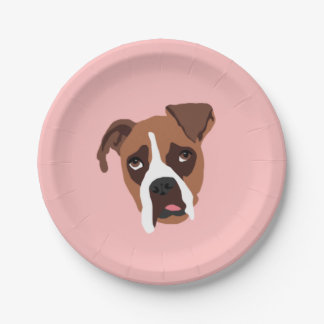 Boxer Dog 7" Paper Plates