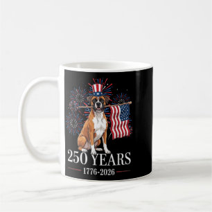 Boxer Dog Aamerican Flag 250 Years Patriotic Dogs Coffee Mug