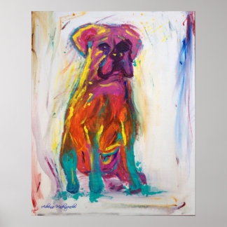 Boxer Dog Abstract Poster