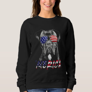 Boxer Dog American Usa Flag Merica 4th Of July Dog Sweatshirt