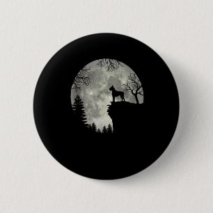 Boxer Dog And Moon Halloween 6 Cm Round Badge