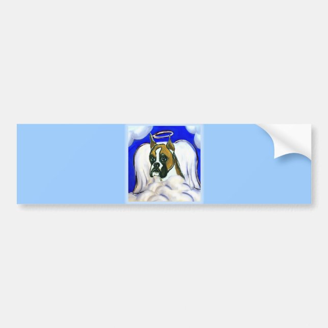 Boxer dog angel bumper sticker (Front)